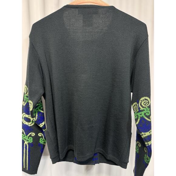 Crisca Italian Wool Cardigan Jacket Size 6 Embroidered W/folk Buttons - Picture 5 of 7